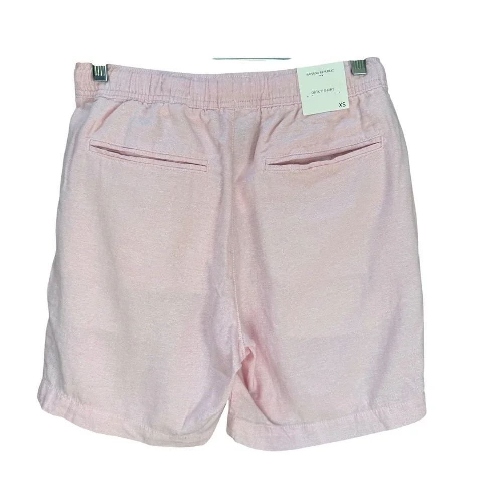 NWT Banana Republic Mens Deck 7 Inch Linen Blend Shorts XS Pink Grey Green lot 3
